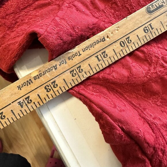 Womens Jacket Coldwater Creek Red Paisley Textured Button Up 1X Cotton Blend - Picture 7 of 8